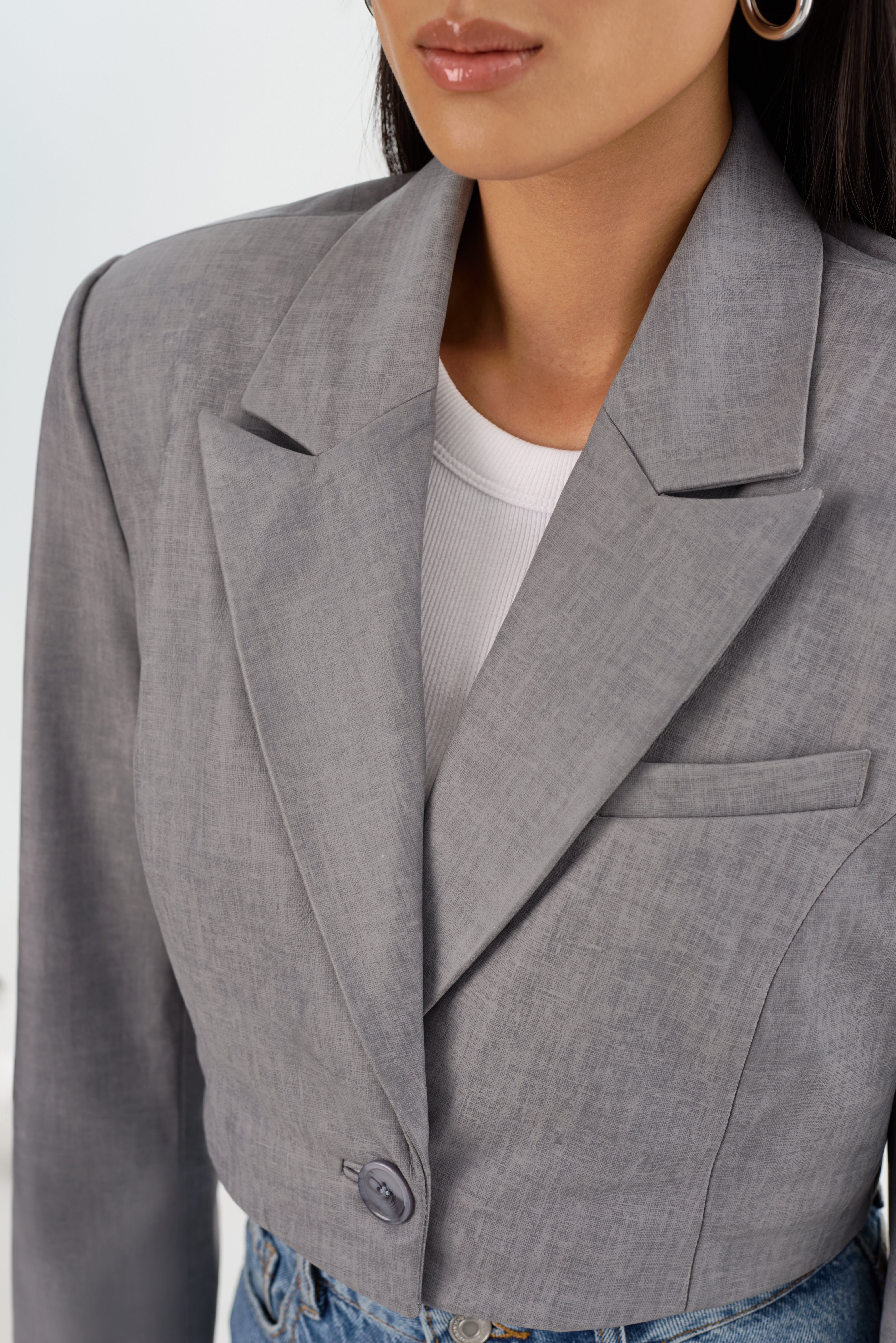HARMINA | Cropped Leather Blazer