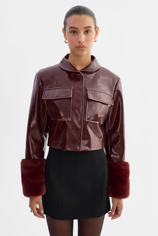 HEDDA | Cropped Faux Leather Jacket