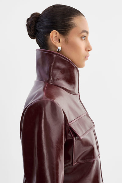 HEDDA | Cropped Faux Leather Jacket