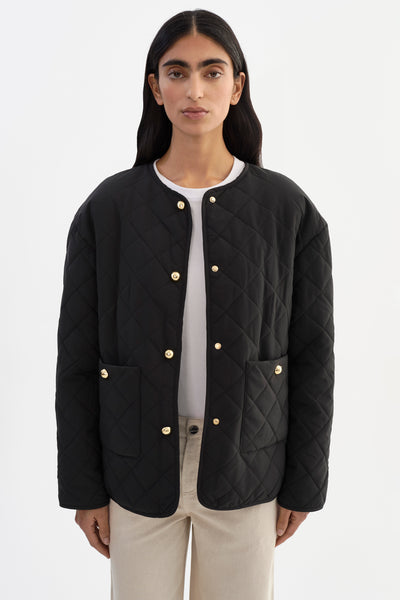 HERA | Collarless Quilted Jacket