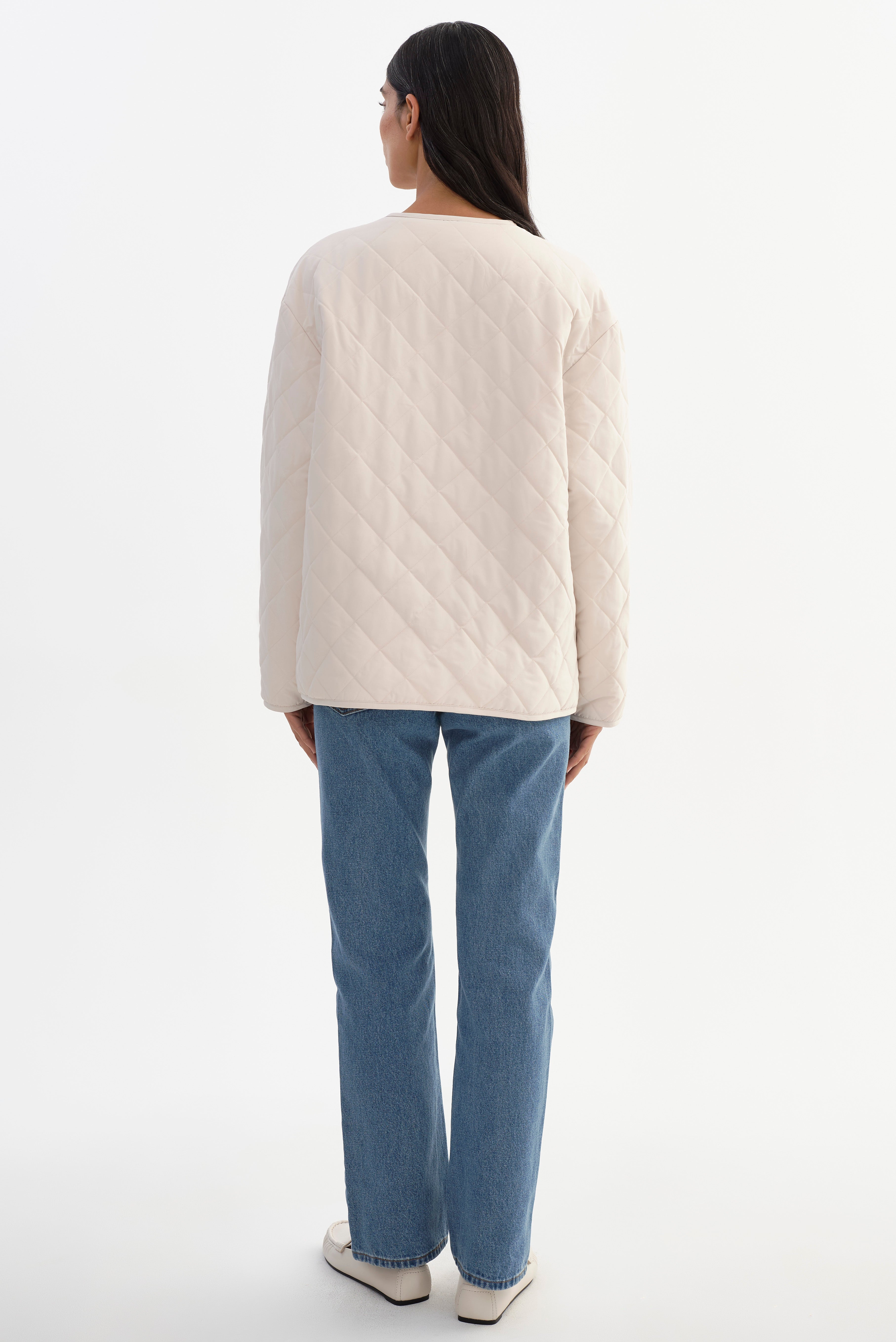 HERA | Collarless Quilted Jacket