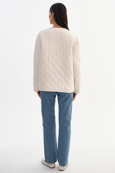HERA | Collarless Quilted Jacket