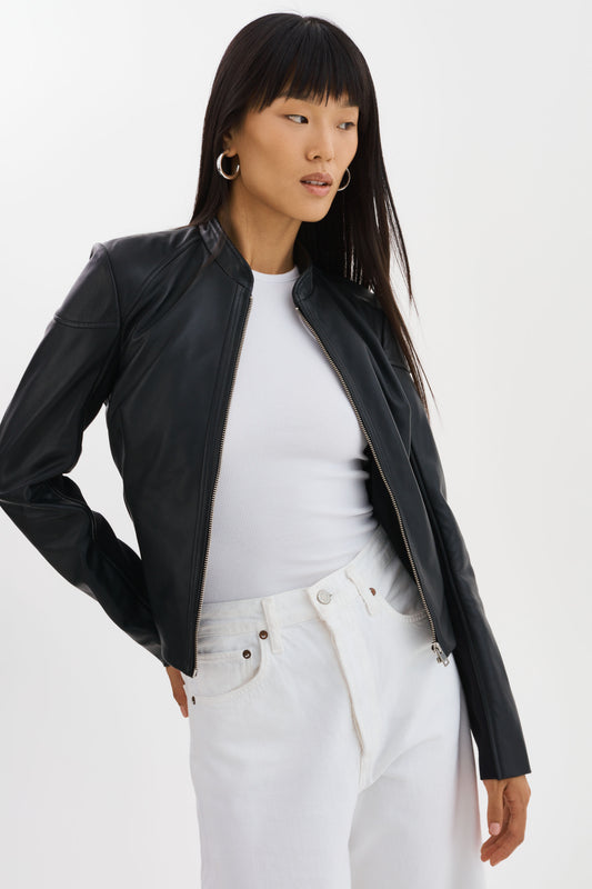 HIRA | Fitted Leather Jacket