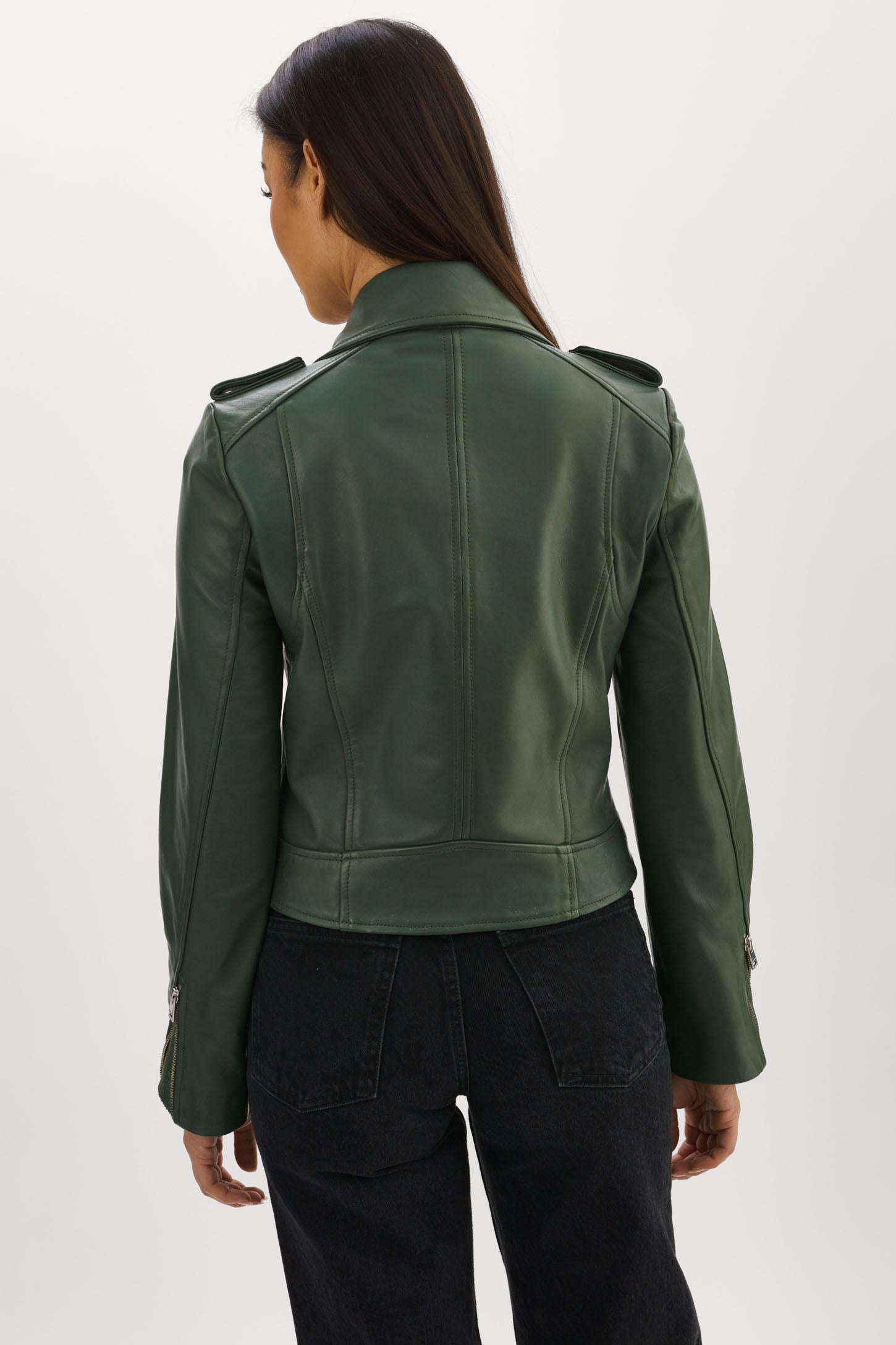 HOLY Leather Biker Jacket with Removable Hood