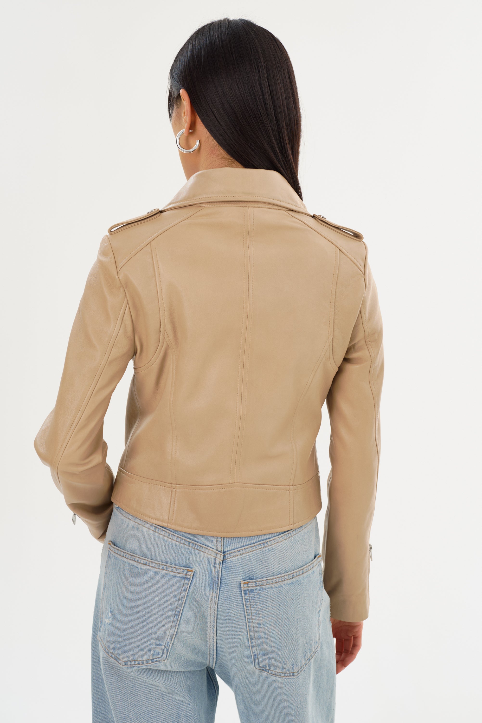 HOLY | Leather Biker Jacket with Removable Hood