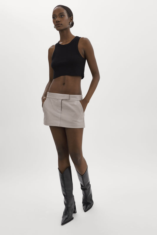 INAYA | Leather Micro Mini Skirt