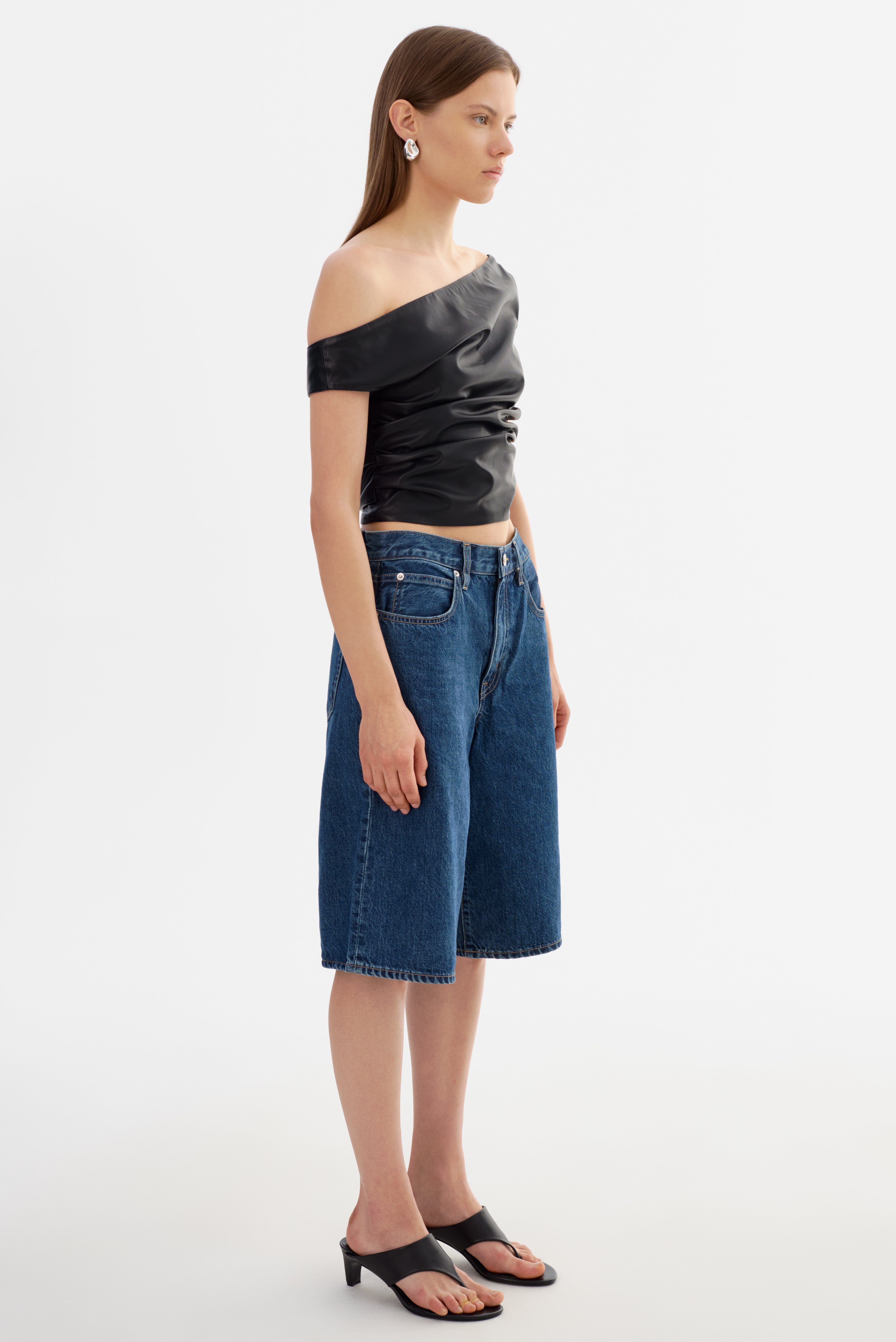 INES | Off Shoulder Faux Leather Top