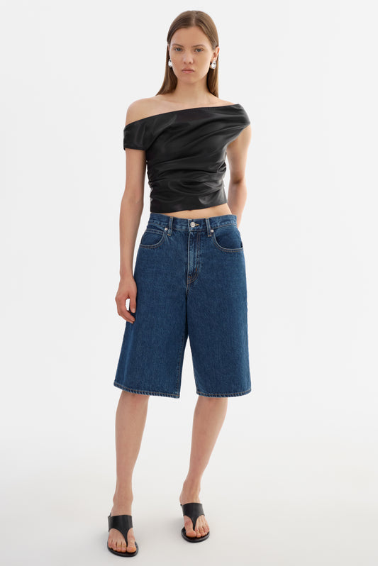 INES | Off Shoulder Faux Leather Top