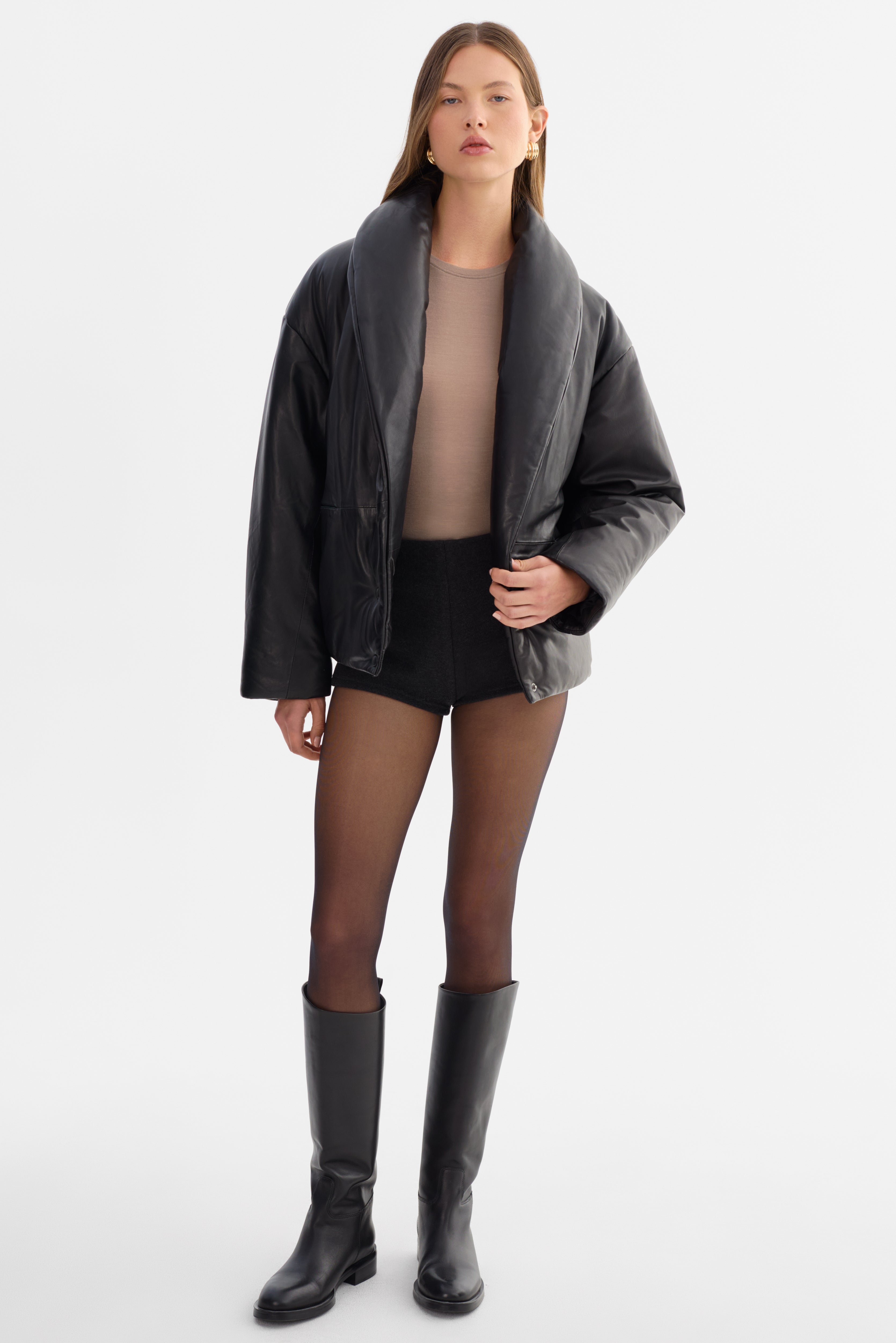 INGRID | Leather Puffer Jacket