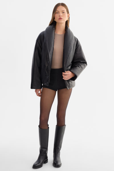 INGRID | Leather Puffer Jacket