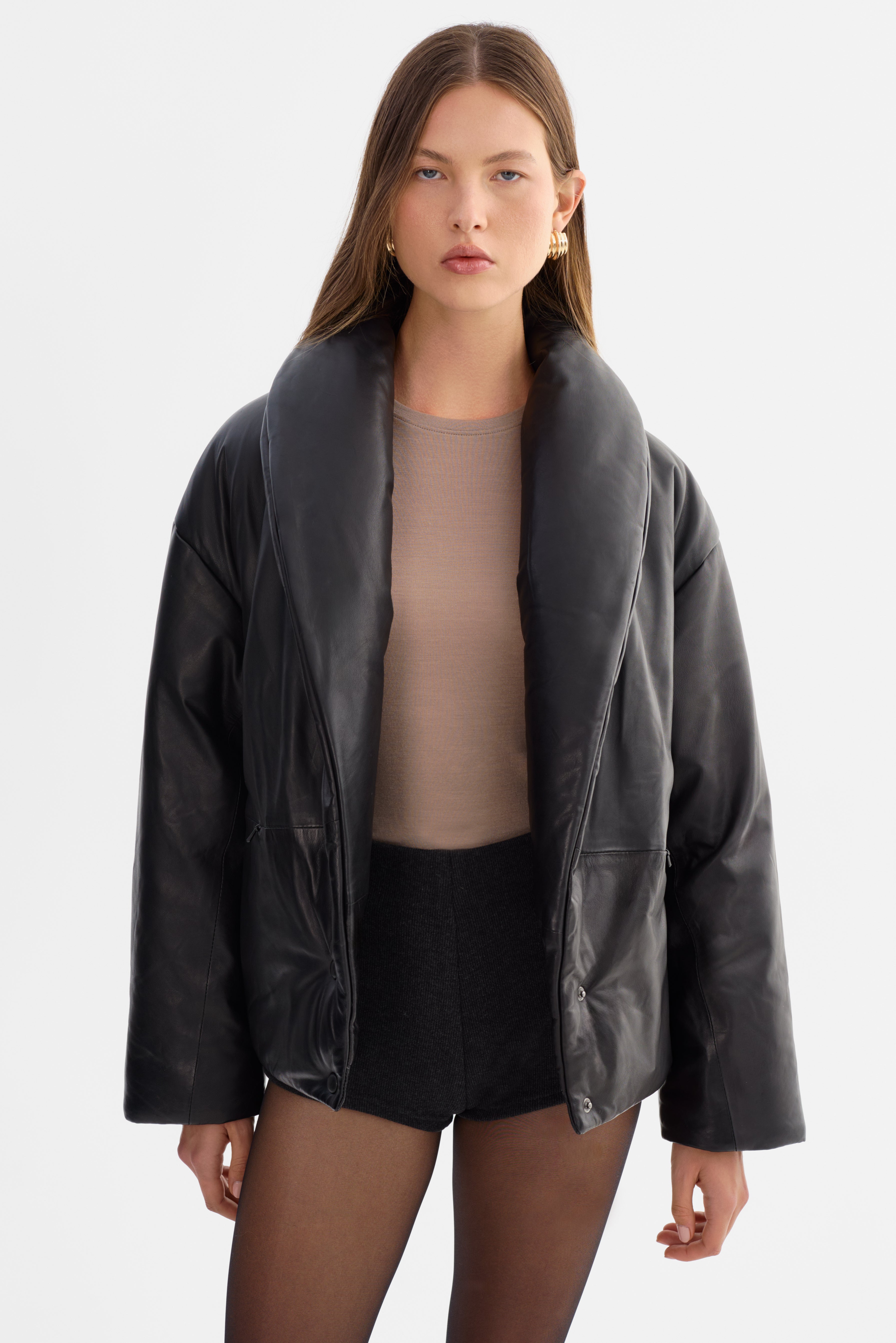 INGRID | Leather Puffer Jacket