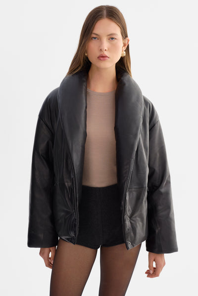 INGRID | Leather Puffer Jacket