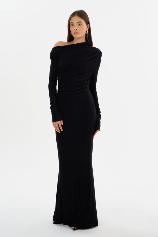 INIALA | Robe Longue en Maille Lurex