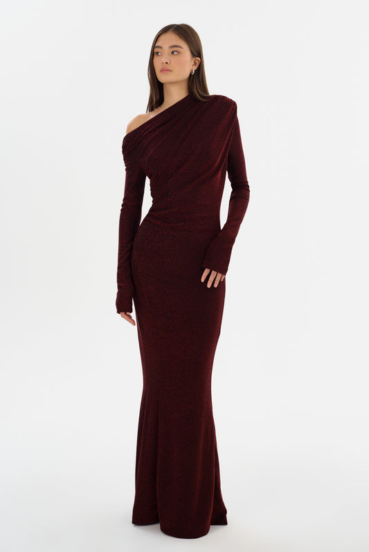 INIALA | Robe Longue en Maille Lurex
