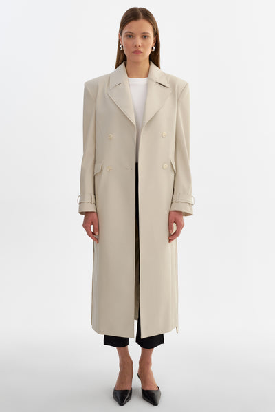 IOLANTHE | Faux Leather Trench Coat