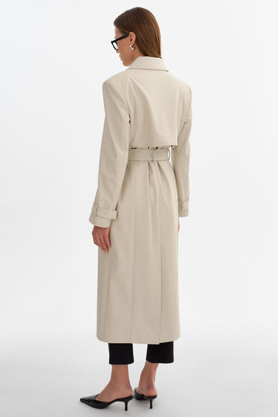 IOLANTHE | Faux Leather Trench Coat