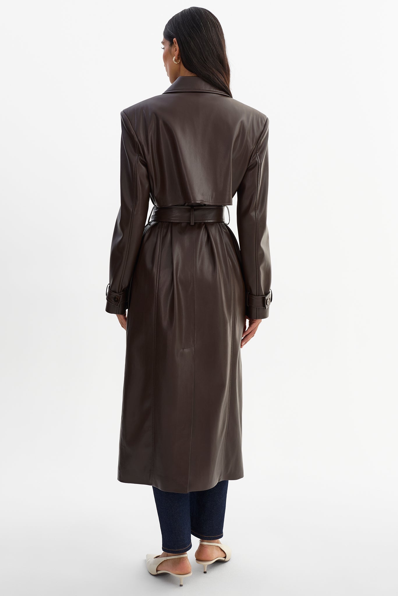 IOLANTHE | Faux Leather Trench Coat