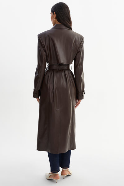 IOLANTHE | Faux Leather Trench Coat