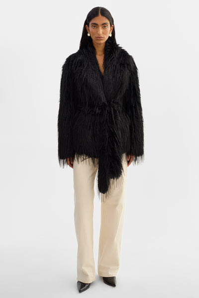 ISLA | Faux Fur Belted Coat