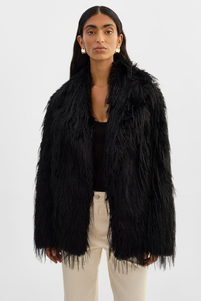 ISLA | Faux Fur Belted Coat