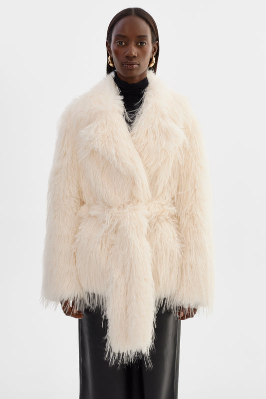 ISLA | Faux Fur Belted Coat