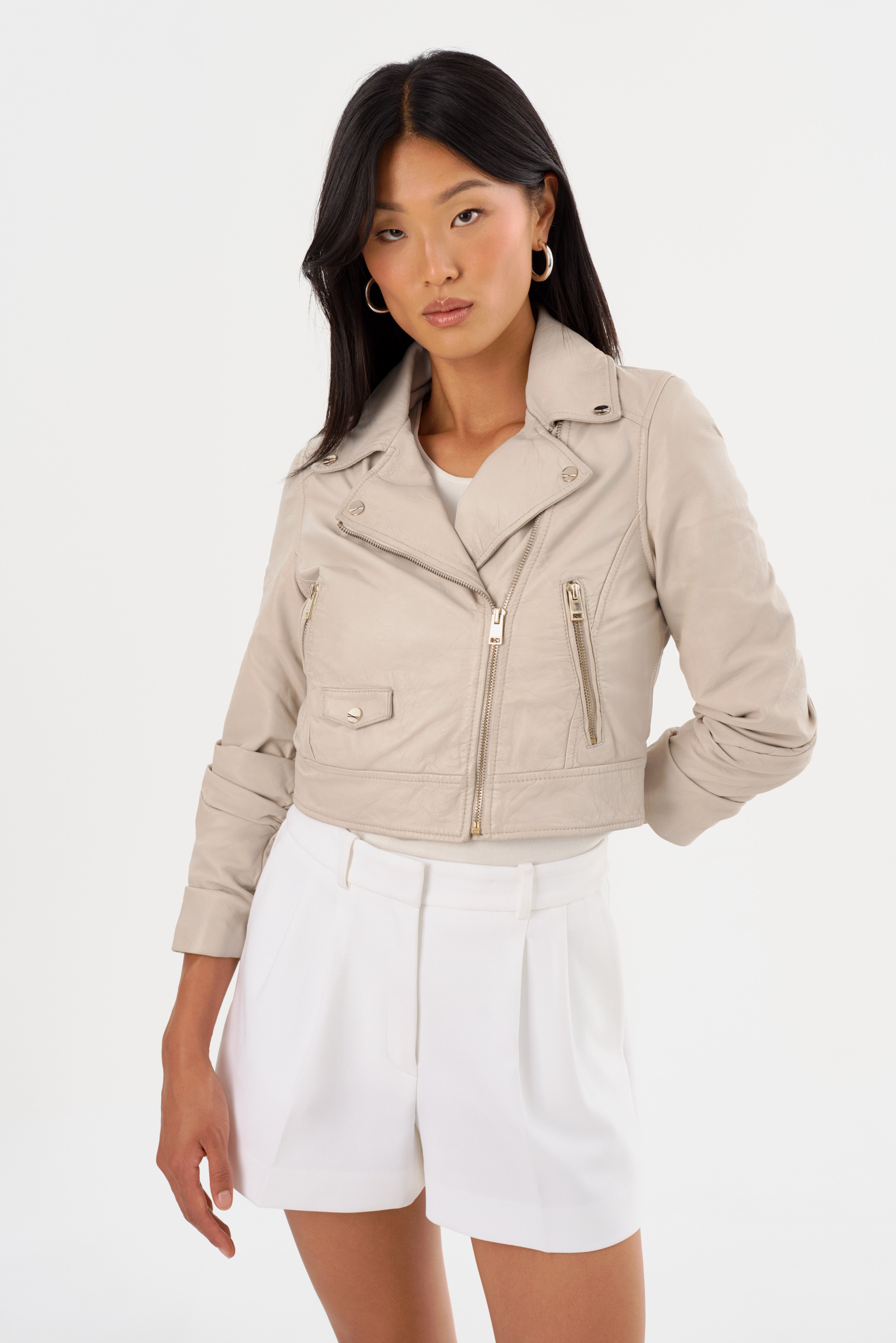 JANIKA | Veste motard courte en cuir