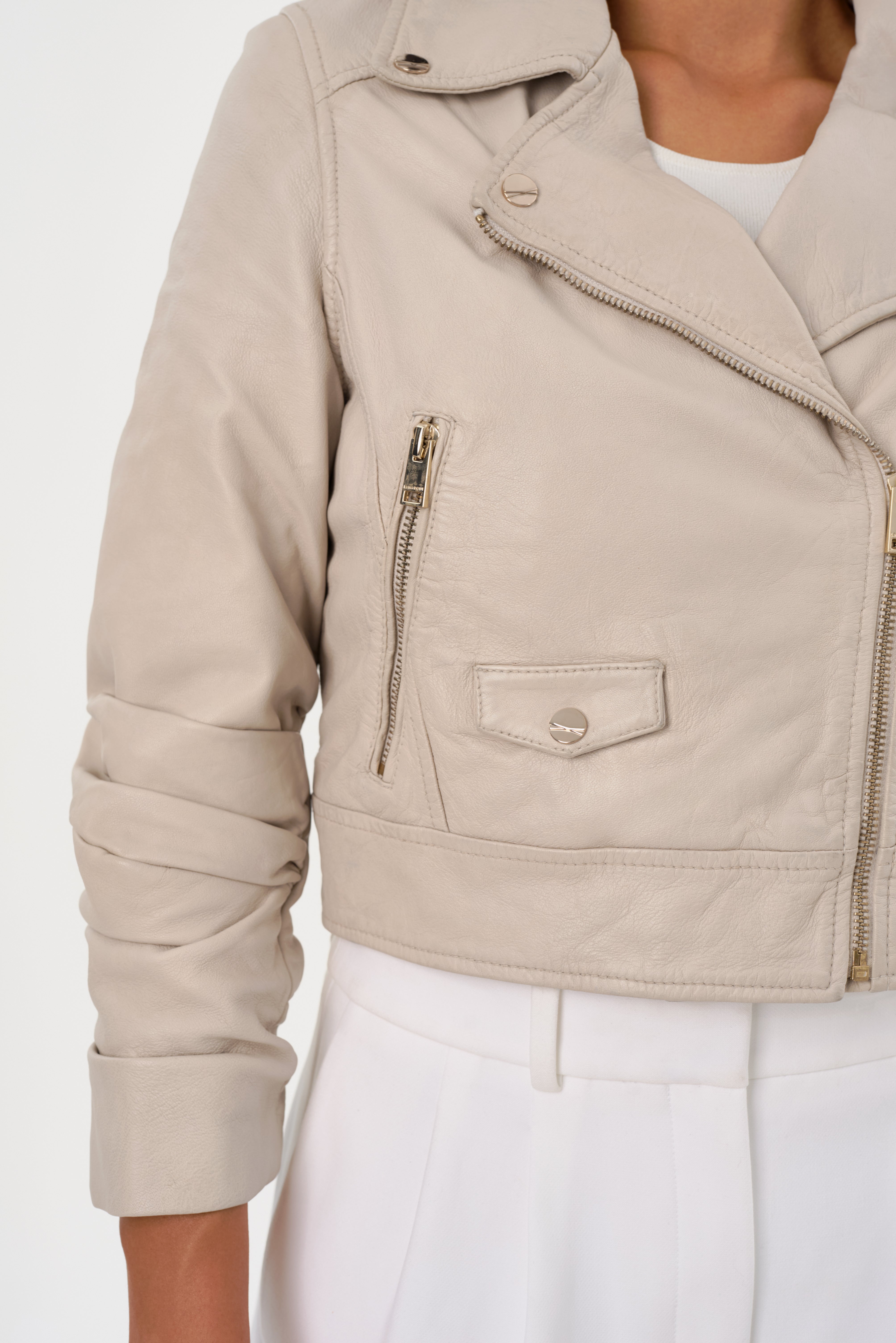 JANIKA | Veste motard courte en cuir