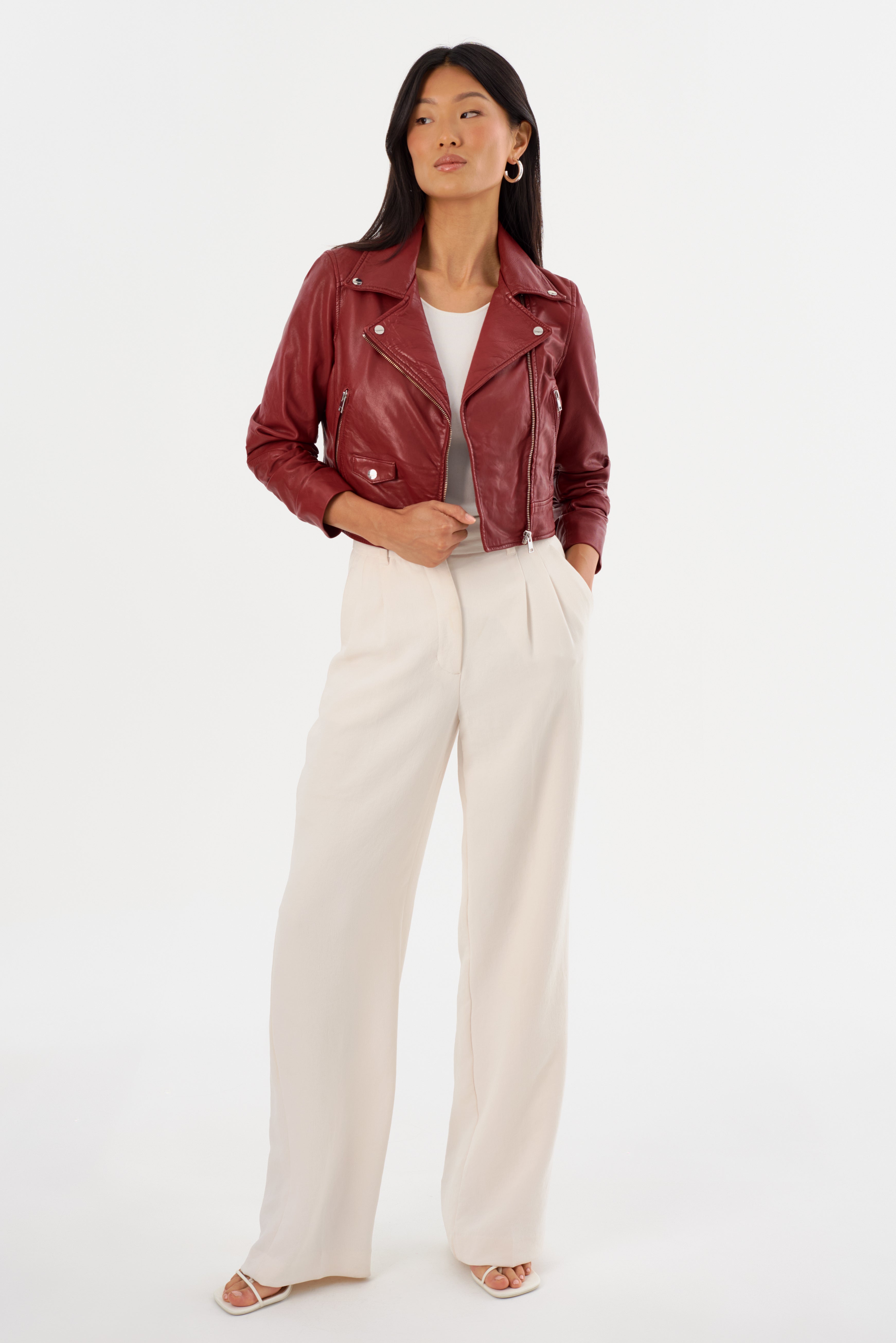 JANIKA | Veste motard courte en cuir