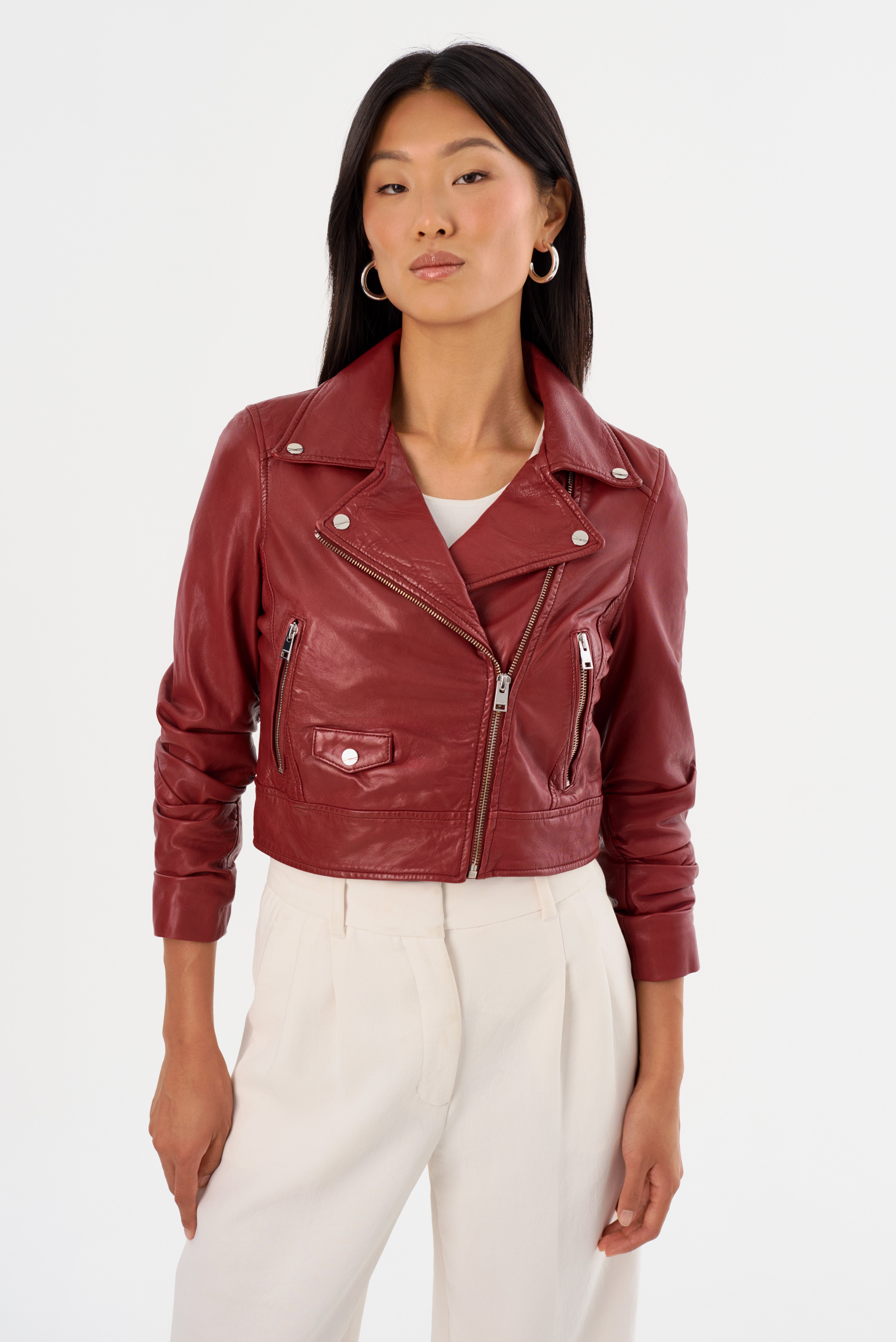 JANIKA | Veste motard courte en cuir