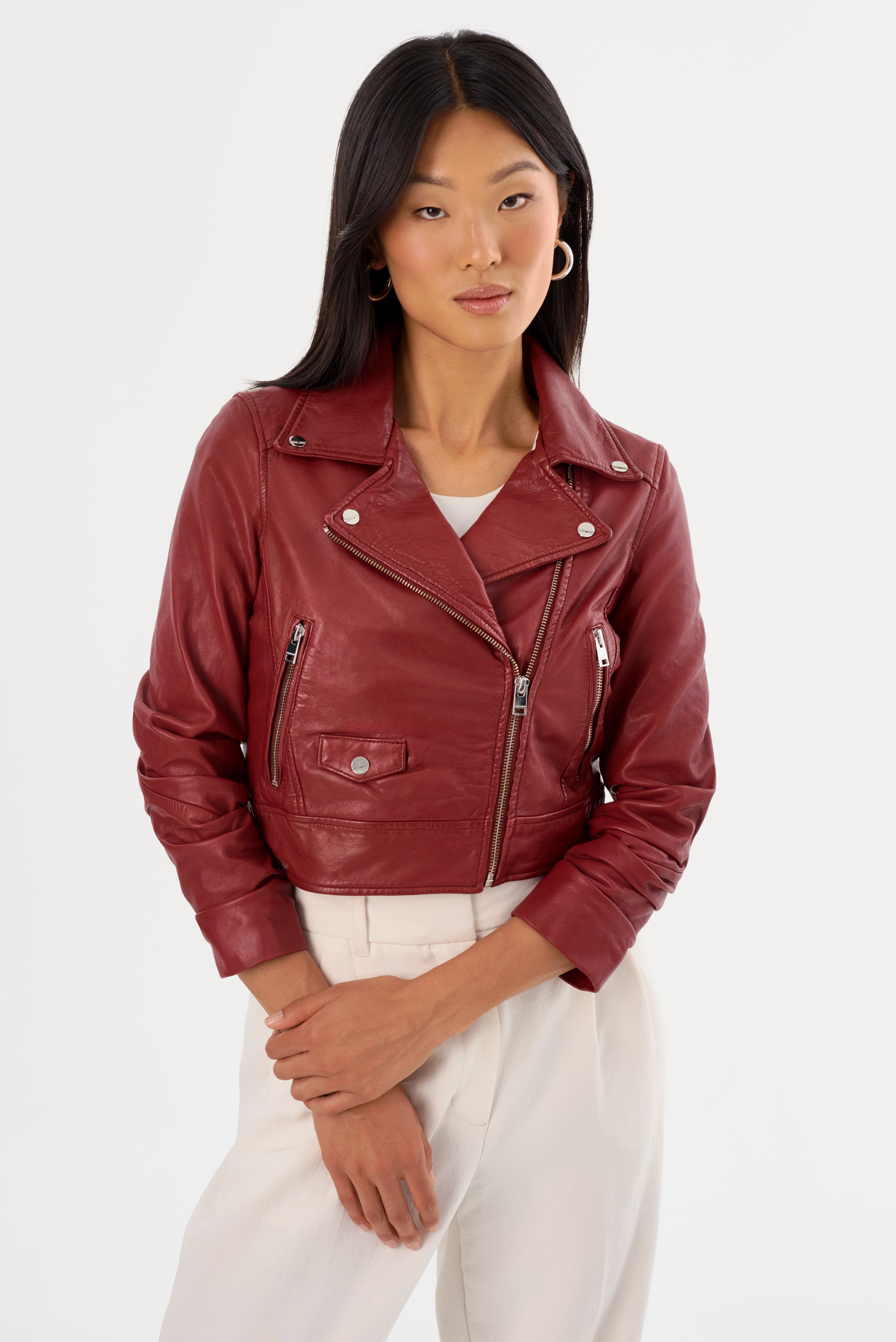JANIKA | Veste motard courte en cuir