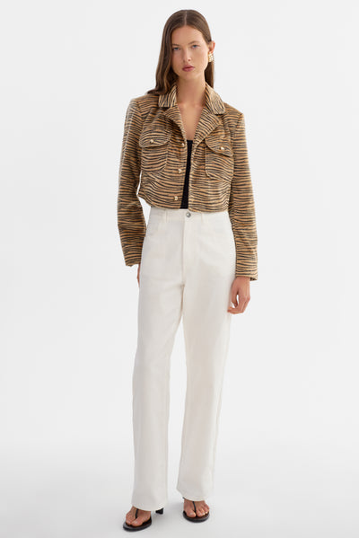 JAYLEE | Faux Hair Tiger Print Jacket
