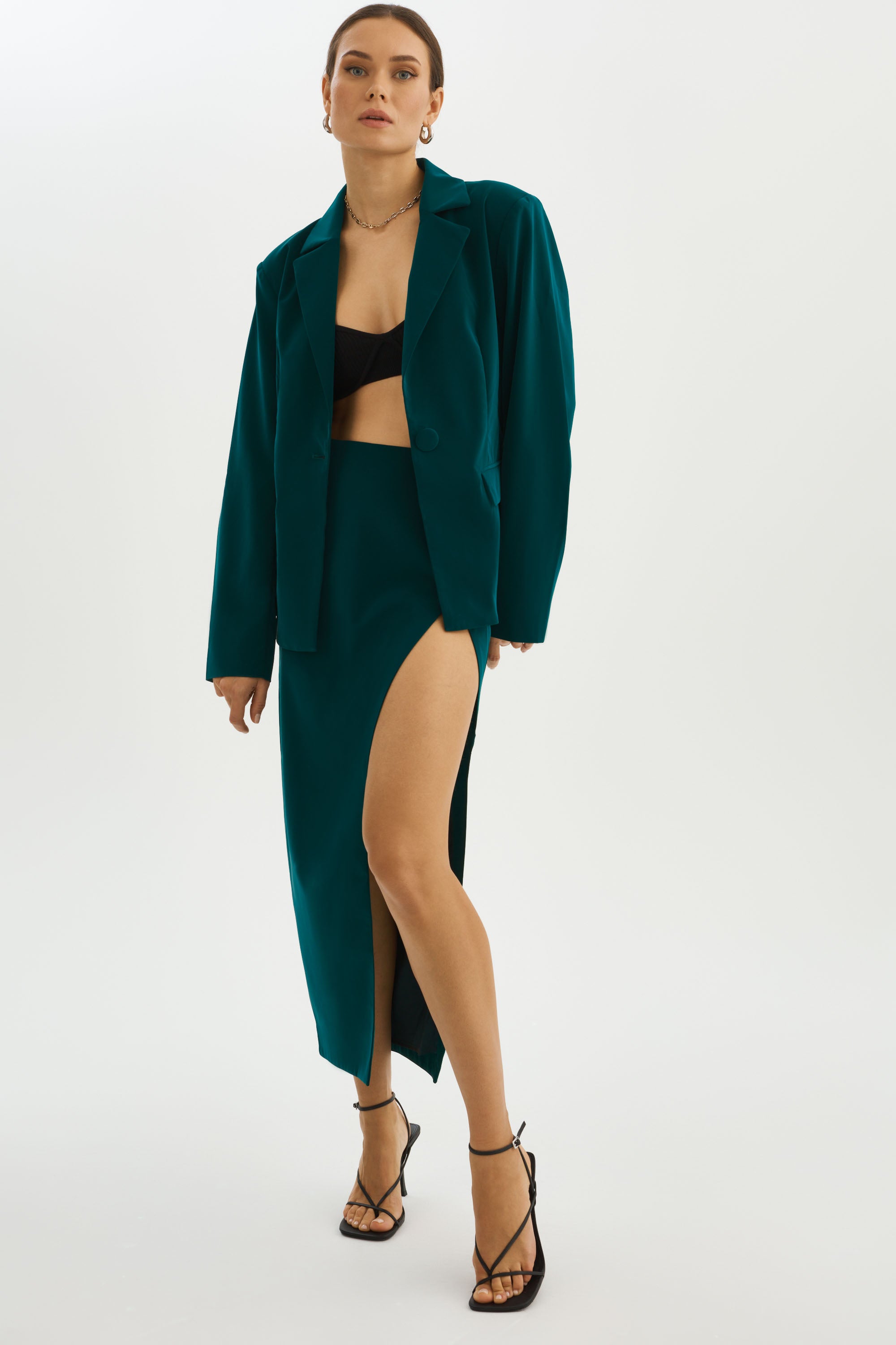 Bottle green faux deals leather skirt