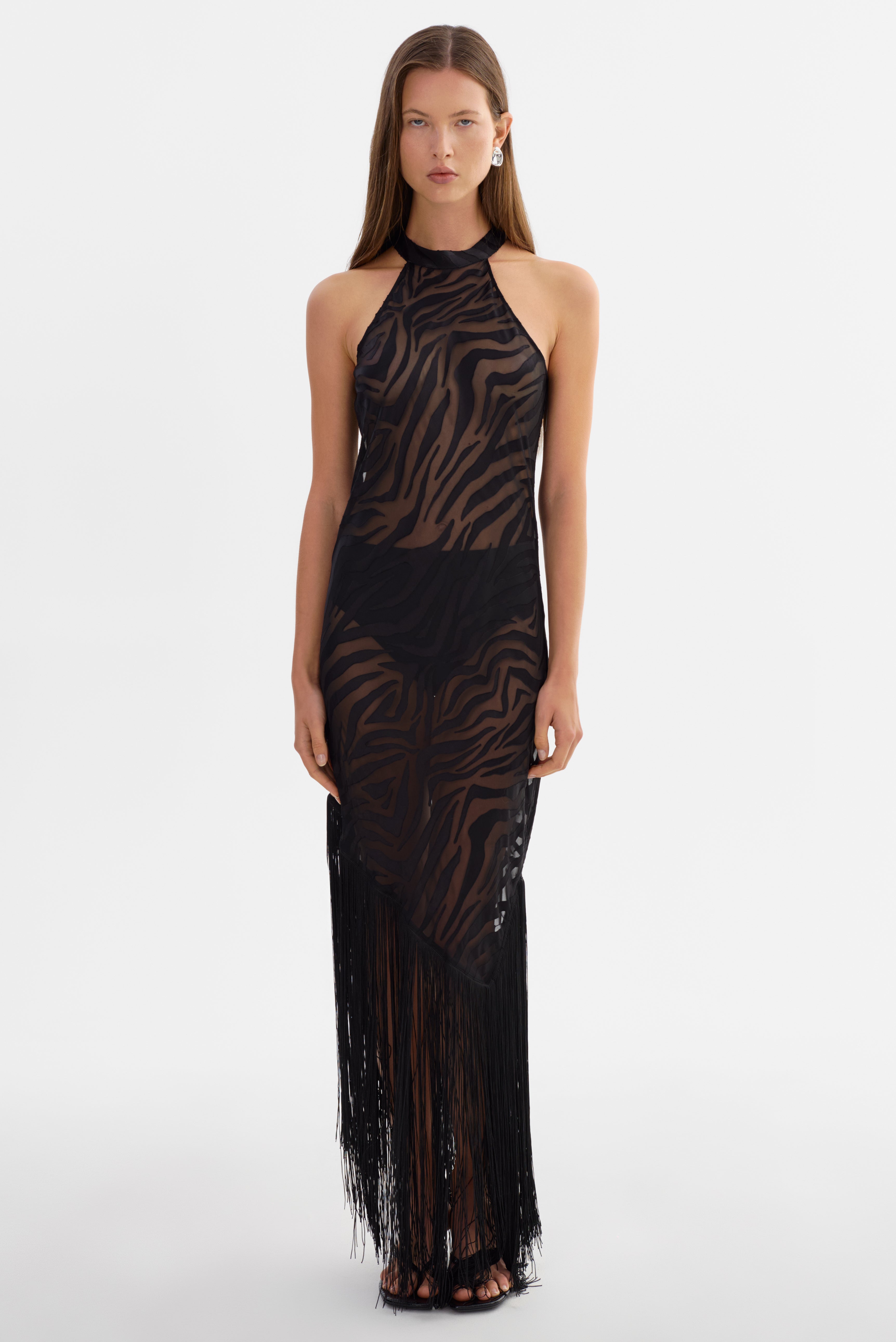 JENNINE | Robe Semi-transparente zébrée