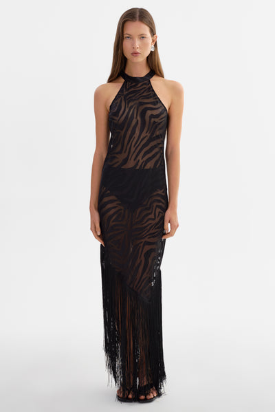 JENNINE | Sheer Zebra Dress