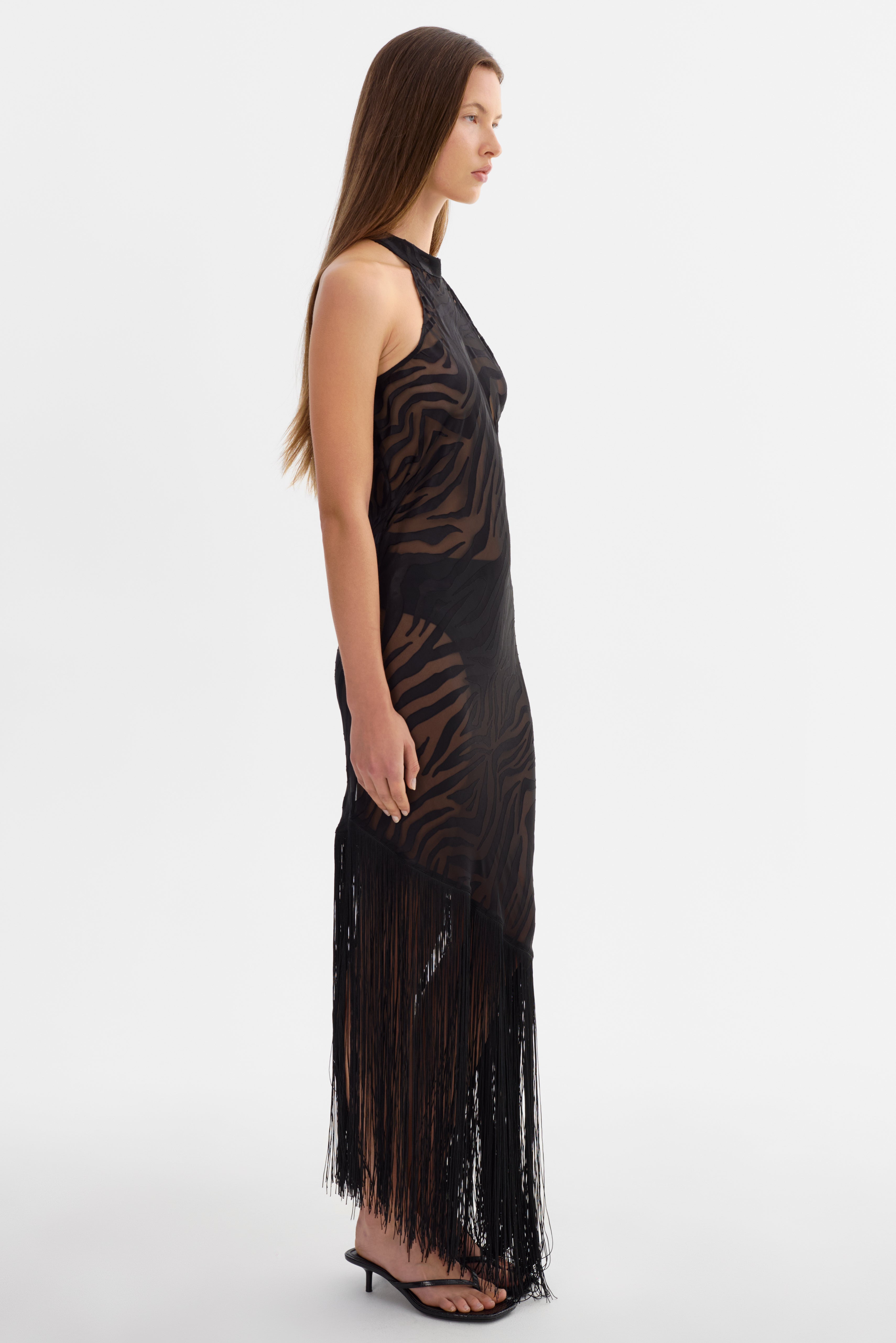 JENNINE | Robe Semi-transparente zébrée