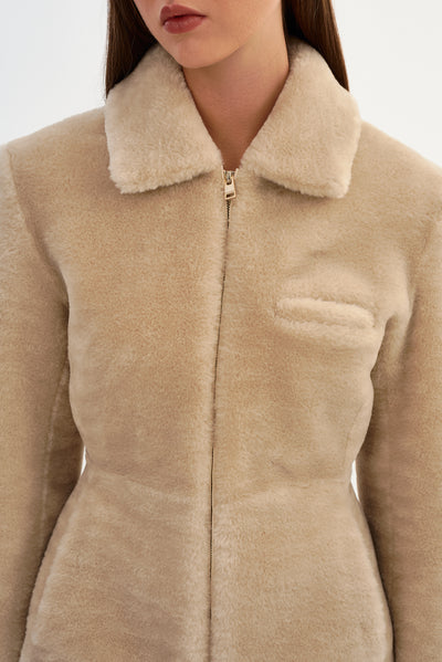 JOSY | Peplum Faux Fur Jacket