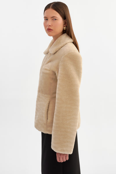 JOSY | Peplum Faux Fur Jacket