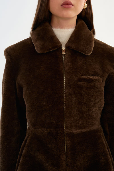 JOSY | Peplum Faux Fur Jacket