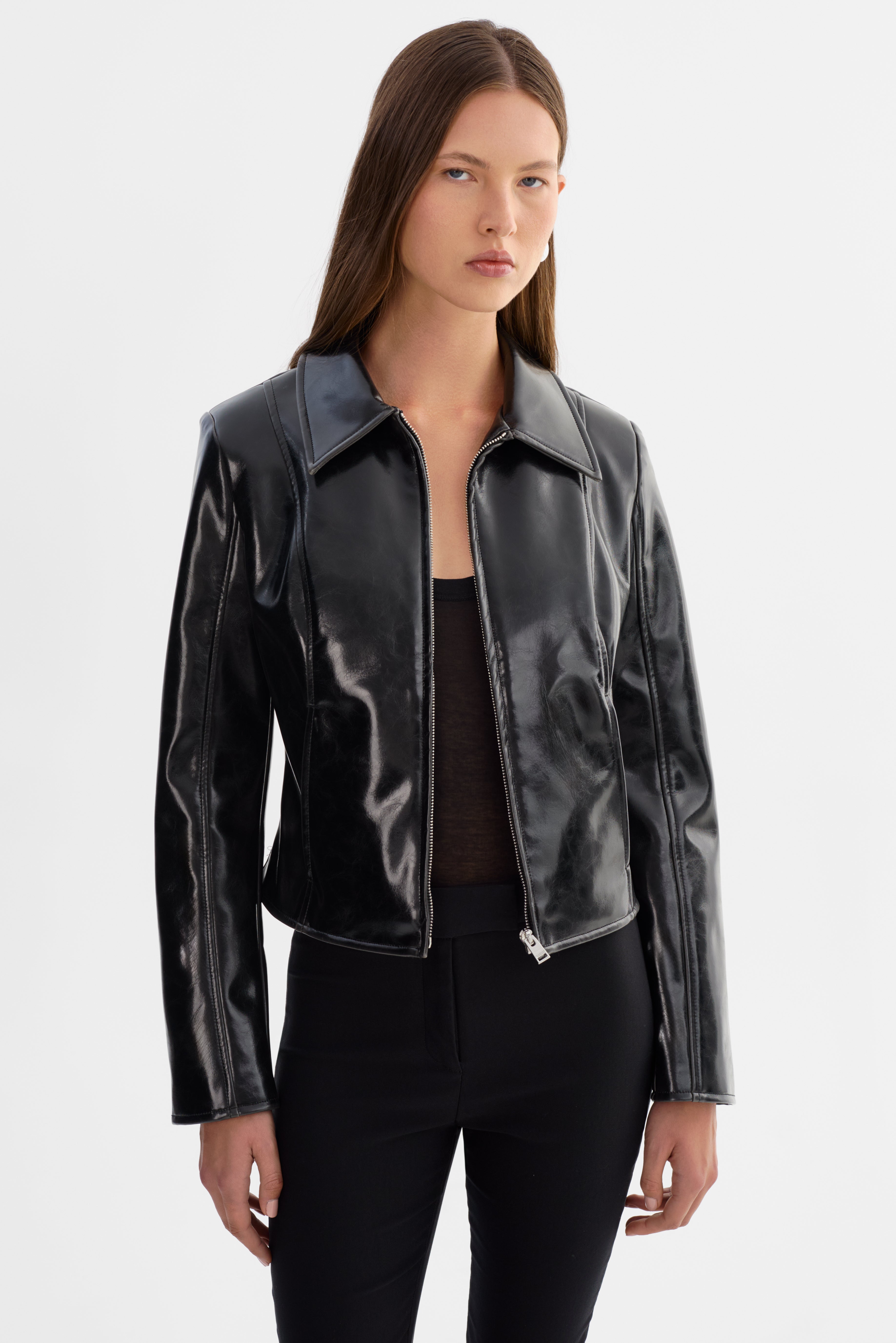 JOYCE | Veste en similicuir verni