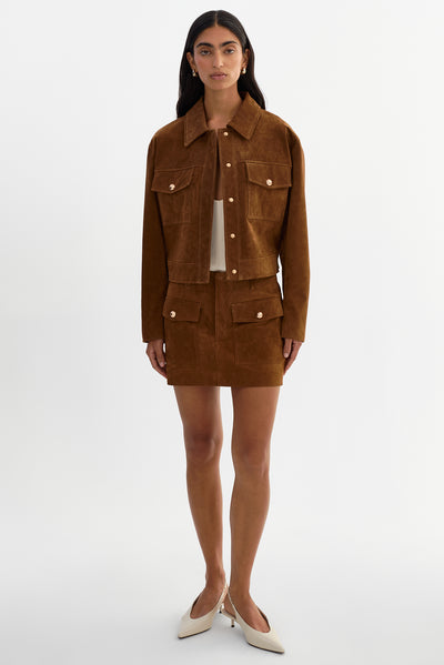 KASIA | Genuine Suede Cargo Skirt
