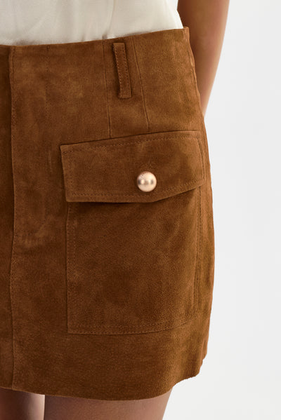KASIA | Genuine Suede Cargo Skirt