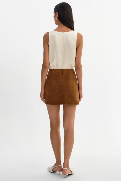 KASIA | Genuine Suede Cargo Skirt