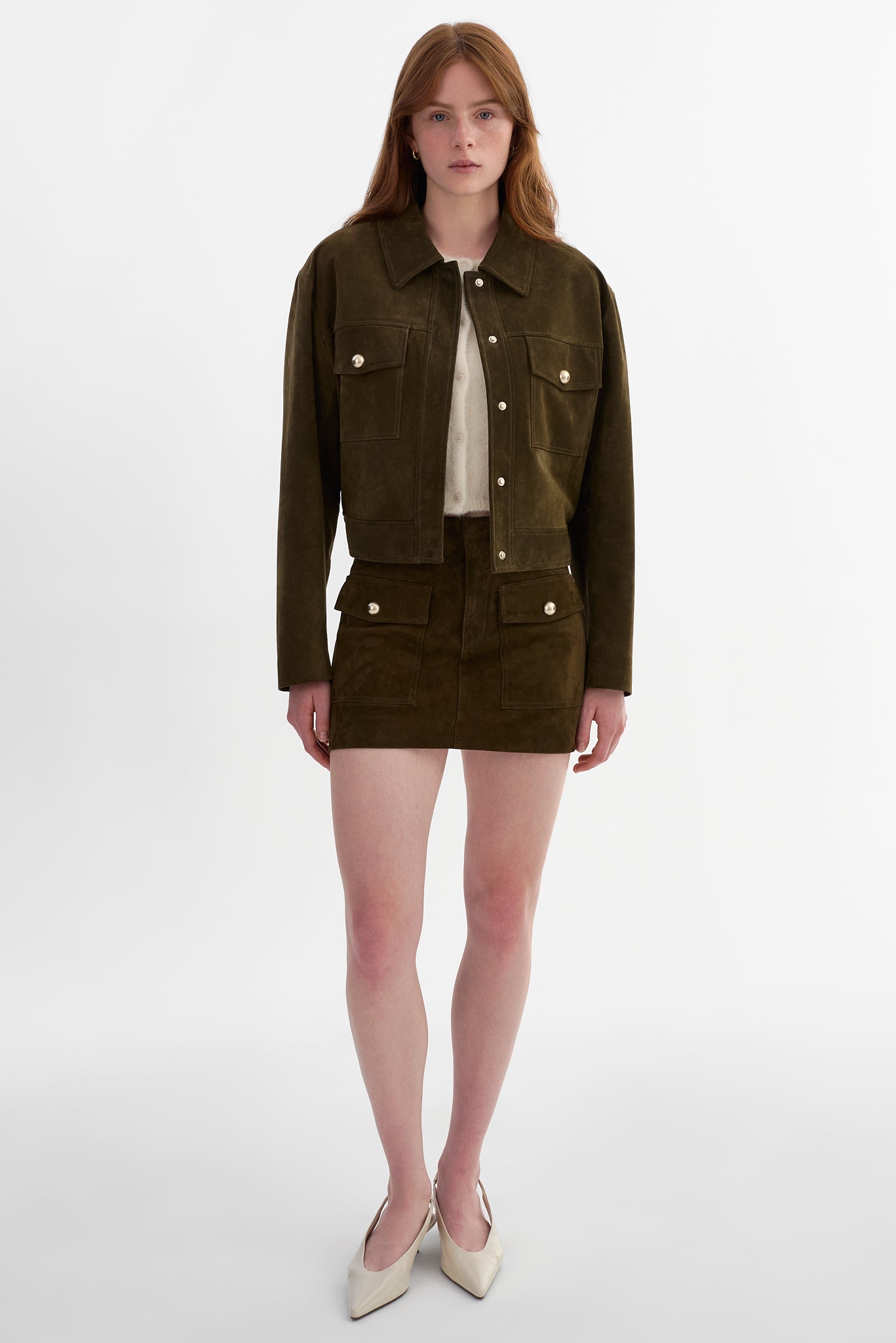 KASIA | Genuine Suede Cargo Skirt