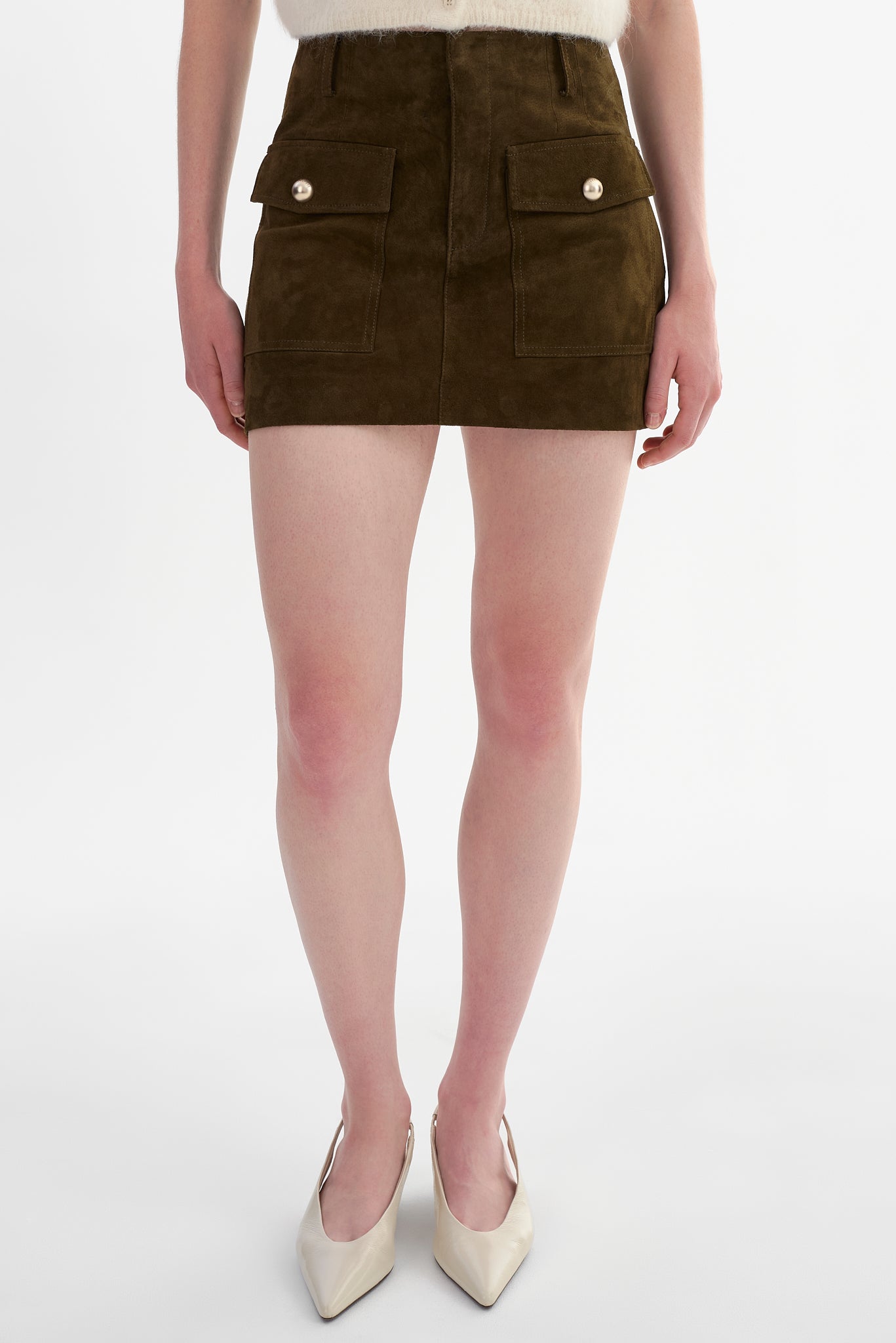 KASIA | Genuine Suede Cargo Skirt