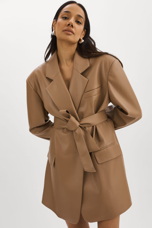 Kassandra | Faux Leather Oversized Blazer