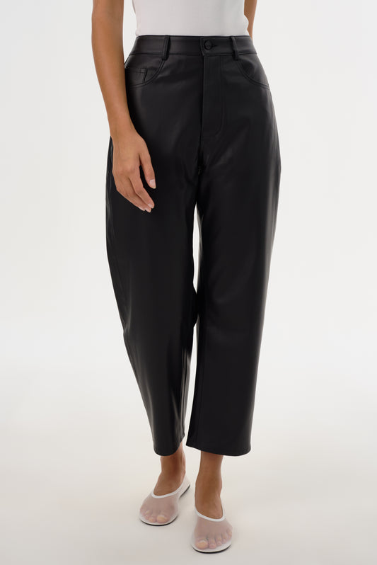 KEEGHAN | Faux Leather Cropped Pant