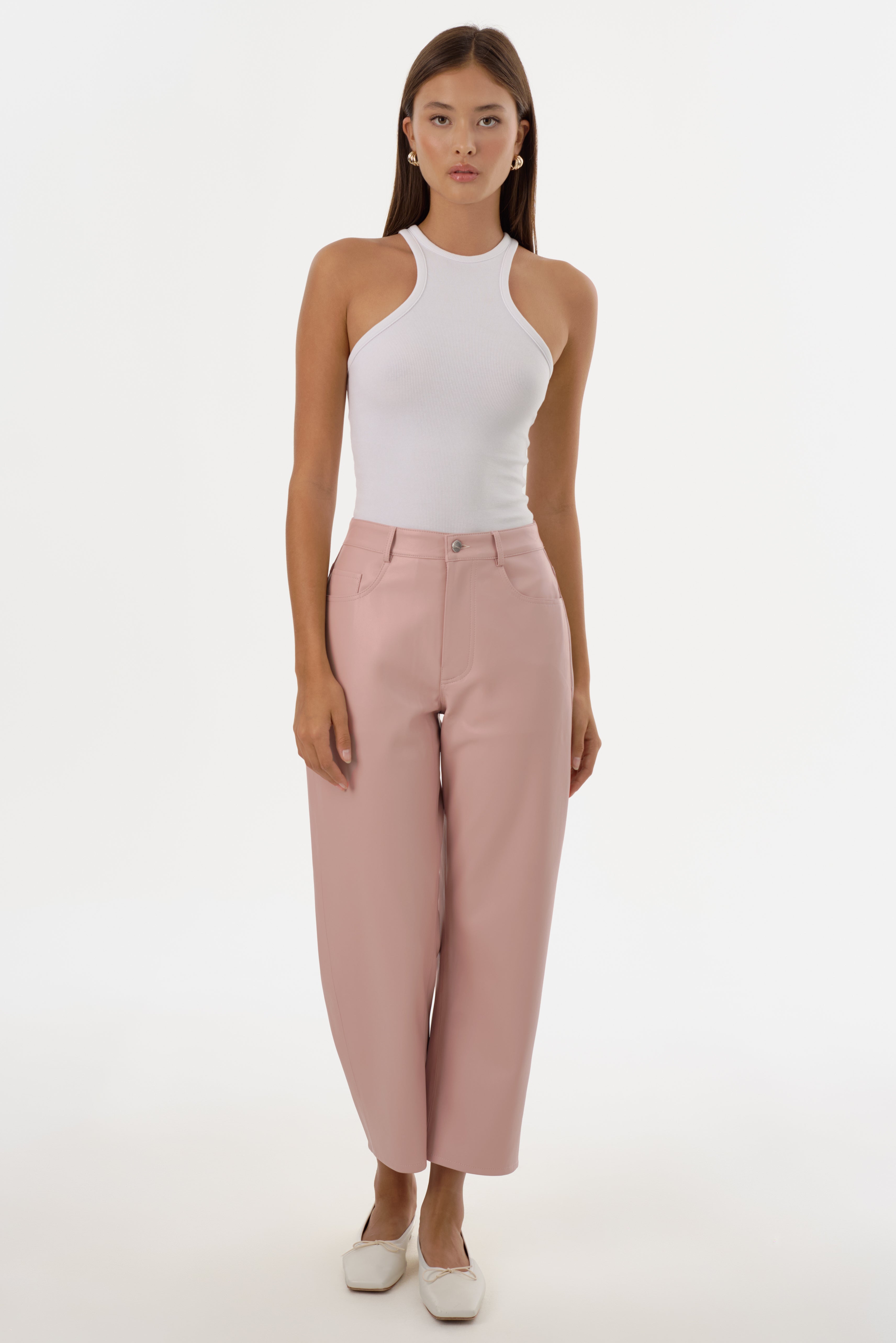 KEEGHAN | Faux Leather Cropped Pants