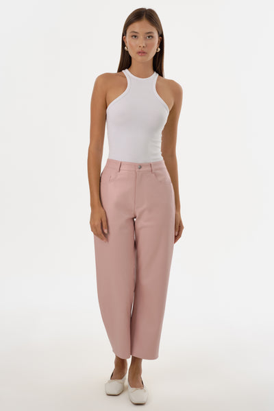 KEEGHAN | Faux Leather Cropped Pants