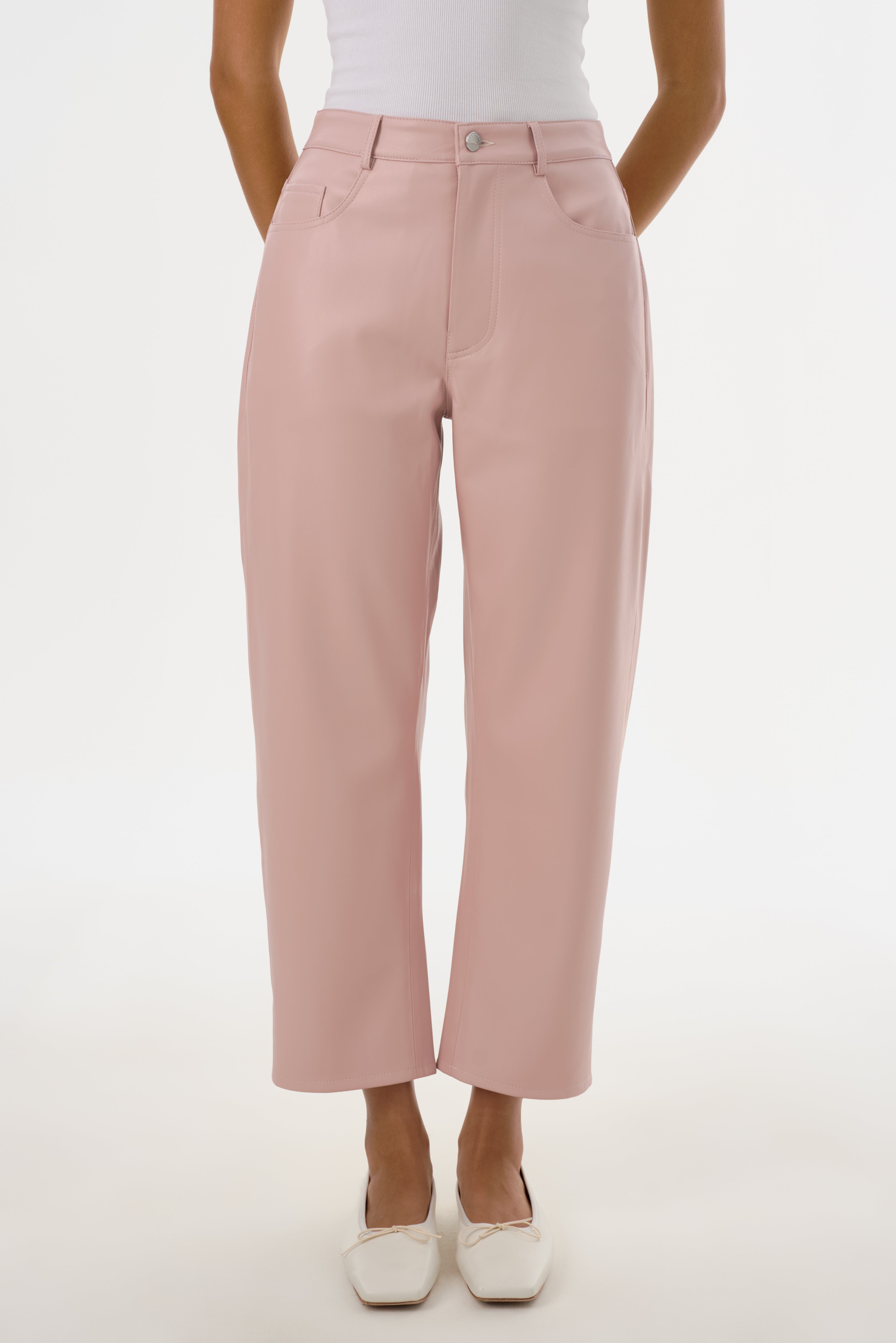 KEEGHAN | Faux Leather Cropped Pants