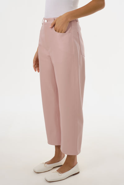 KEEGHAN | Faux Leather Cropped Pants
